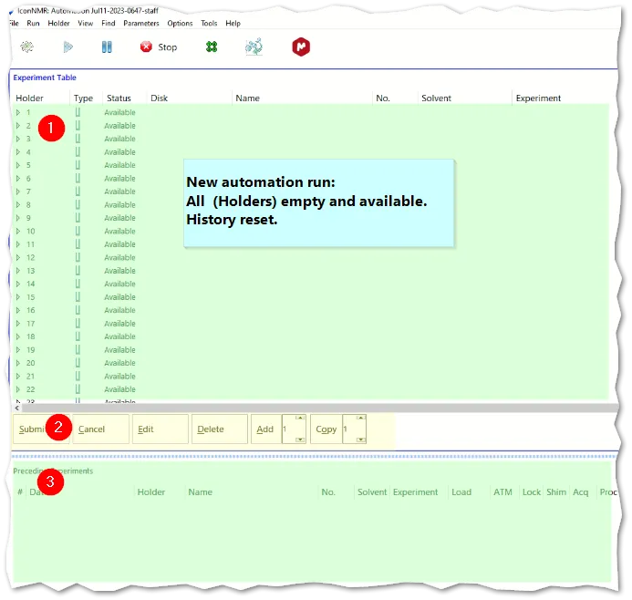 screen shot of New Automation Run in IconNMR